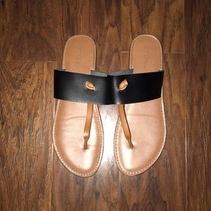 Black and Tan flip flops